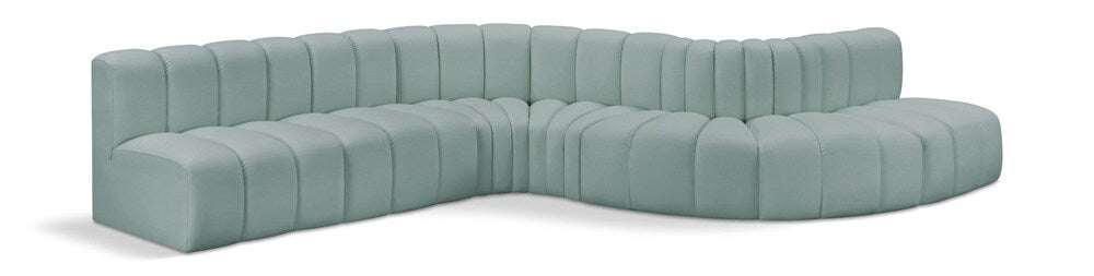 Meridian Furniture - Arc Mint Green Vegan Leather Modular Sofa - 7Pc - 101Mint-S7C veiw 1