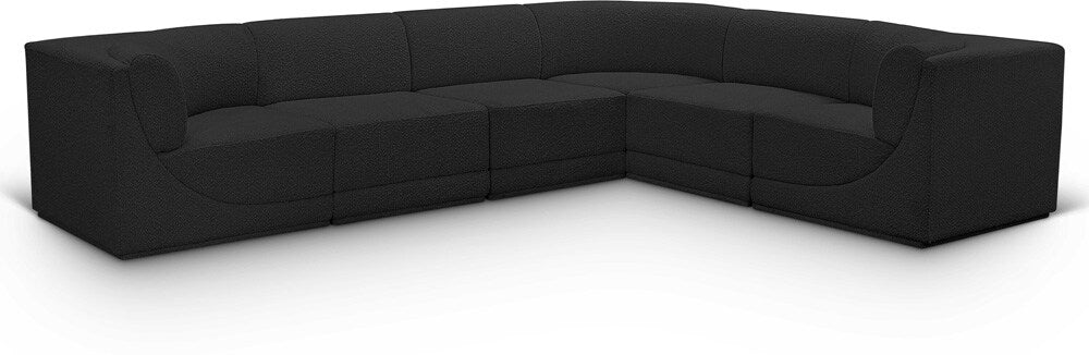 Meridian Furniture - Ollie Black Boucle Fabric Modular Sectional - 6Pc - 118Black-Sec6C veiw 1