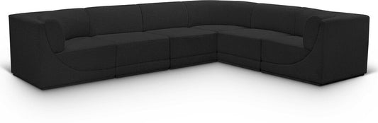 Meridian Furniture - Ollie Black Boucle Fabric Modular Sectional - 6Pc - 118Black-Sec6C veiw 1