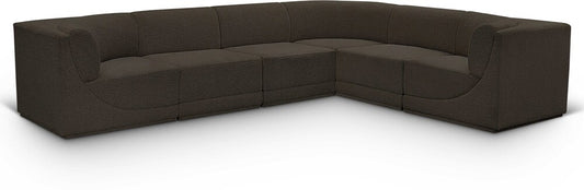 Meridian Furniture - Ollie Brown Boucle Fabric Modular Sectional - 6Pc - 118Brown-Sec6C veiw 1