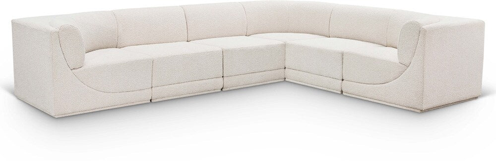 Meridian Furniture - Ollie Cream Boucle Fabric Modular Sectional - 6Pc - 118Cream-Sec6C veiw 1