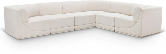Meridian Furniture - Ollie Cream Boucle Fabric Modular Sectional - 6Pc - 118Cream-Sec6C veiw 1