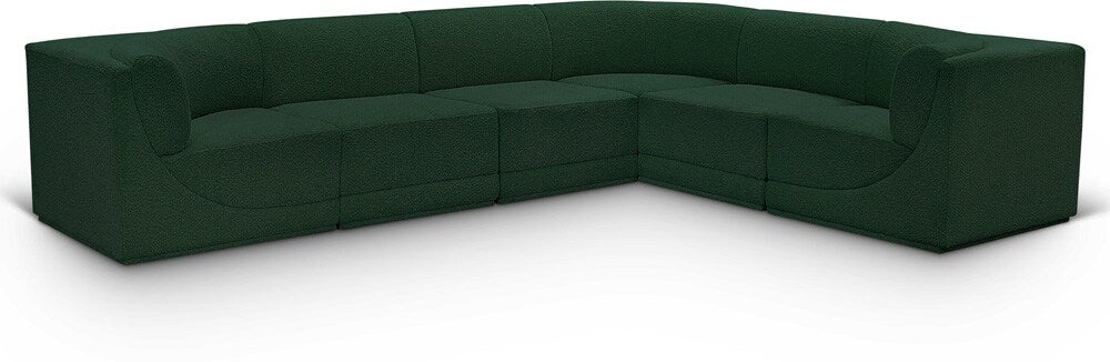 Meridian Furniture - Ollie Green Boucle Fabric Modular Sectional - 6Pc - 118Green-Sec6C veiw 1
