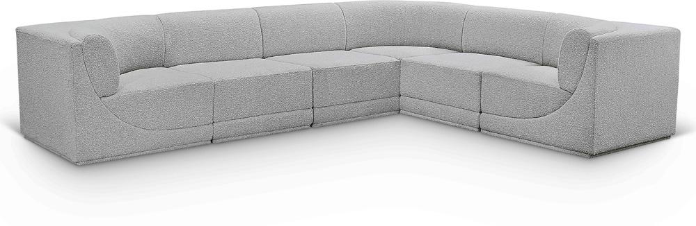Meridian Furniture - Ollie Grey Boucle Fabric Modular Sectional - 6Pc - 118Grey-Sec6C veiw 1
