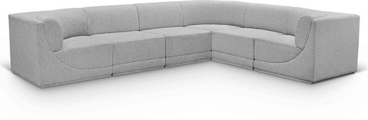 Meridian Furniture - Ollie Grey Boucle Fabric Modular Sectional - 6Pc - 118Grey-Sec6C veiw 1