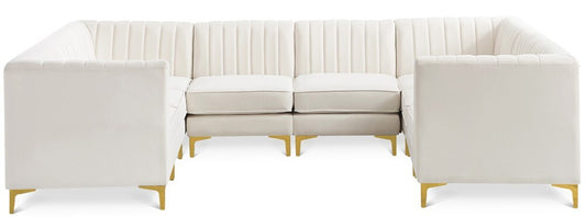 Meridian Furniture - Alina Cream Velvet Modular Sectional - 8Pc - 604Cream-Sec8B veiw 1