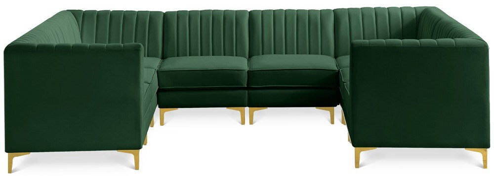 Meridian Furniture - Alina Green Velvet Modular Sectional - 8Pc - 604Green-Sec8B veiw 1