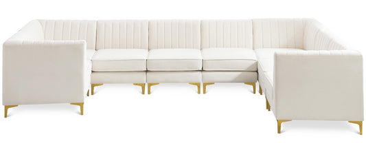 Meridian Furniture - Alina Cream Velvet Modular Sectional - 8Pc - 604Cream-Sec8C veiw 1
