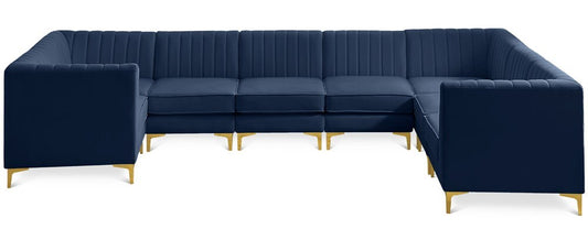 Meridian Furniture - Alina Navy Velvet Modular Sectional - 8Pc - 604Navy-Sec8C veiw 1