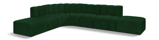 Meridian Furniture - Arc Green Boucle Fabric Modular Sofa - 7Pc - 102Green-S7A veiw 1
