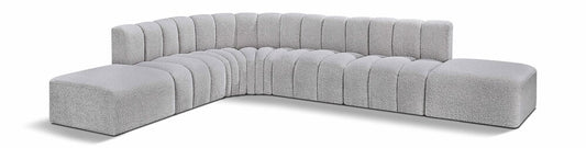 Meridian Furniture - Arc Grey Boucle Fabric Modular Sofa - 7Pc - 102Grey-S7A veiw 1