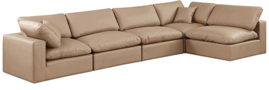 Meridian Furniture - Comfy Tan Vegan Leather Modular Sectional - 5Pc - 188Tan-Sec5D veiw 1