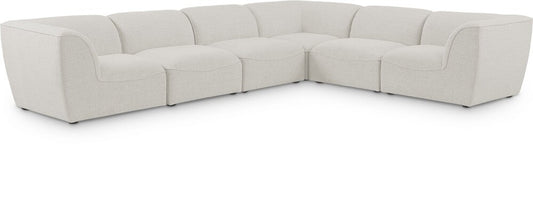 Meridian Furniture - Miramar Cream Durable Linen Textured Modular Sectional - 6Pc - 683Cream-Sec6B veiw 1