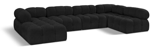 Meridian Furniture - Ames Black Boucle Fabric Modular Sectional - 6Pc - 611Black-Sec6A veiw 1