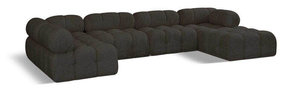 Meridian Furniture - Ames Brown Boucle Fabric Modular Sectional - 6Pc - 611Brown-Sec6A veiw 1