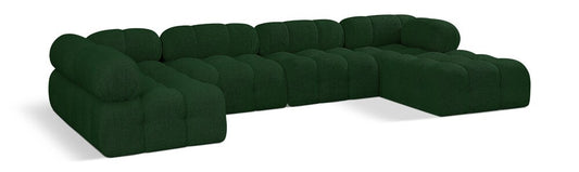 Meridian Furniture - Ames Green Boucle Fabric Modular Sectional - 6Pc - 611Green-Sec6A veiw 1