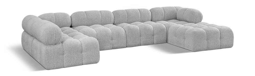 Meridian Furniture - Ames Grey Boucle Fabric Modular Sectional - 6Pc - 611Grey-Sec6A veiw 1