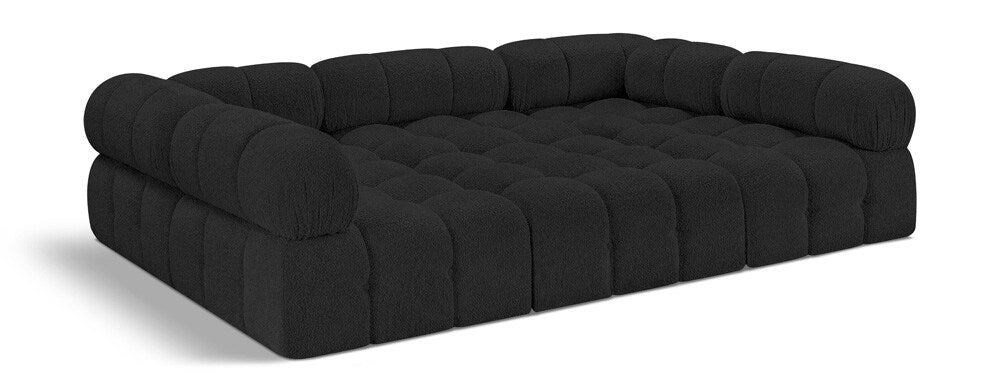 Meridian Furniture - Ames Black Boucle Fabric Modular Sectional - 6Pc - 611Black-Sec6C veiw 1