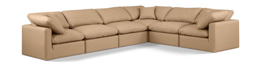 Meridian Furniture - Indulge Tan Vegan Leather Modular Sectional - 6Pc - 146Tan-Sec6A veiw 1