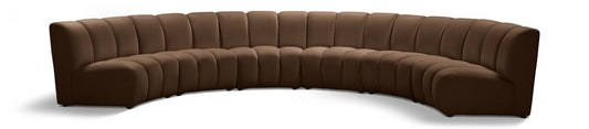 Meridian Furniture - Infinity Brown Velvet 6pc. Modular Sectional - 638Brown-6PC veiw 1