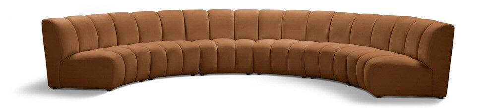 Meridian Furniture - Infinity Saddle Velvet 6pc. Modular Sectional - 638Saddle-6PC veiw 1