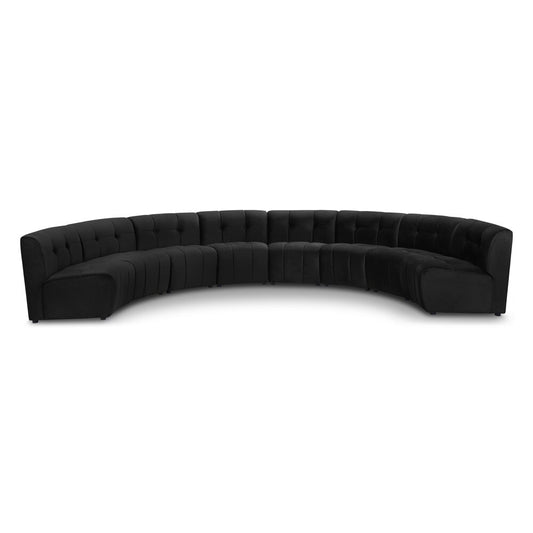 Meridian Furniture - Limitless Black Velvet 8pc. Modular Sectional - 645Black-8PC veiw 1