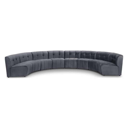 Meridian Furniture - Limitless Grey Velvet 8pc. Modular Sectional - 645Grey-8PC veiw 1