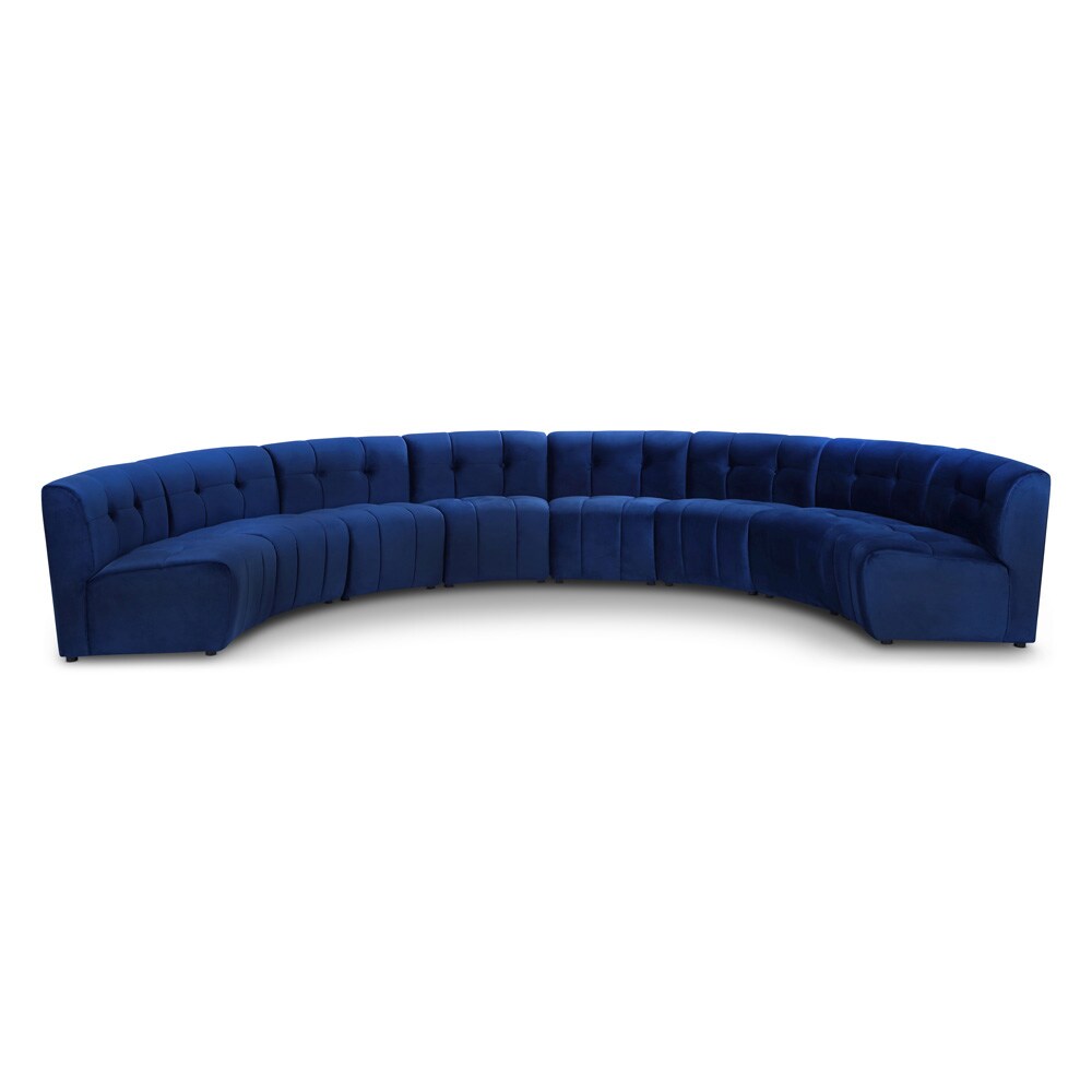 Meridian Furniture - Limitless Navy Velvet 8pc. Modular Sectional - 645Navy-8PC veiw 1