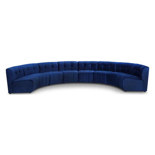 Meridian Furniture - Limitless Navy Velvet 8pc. Modular Sectional - 645Navy-8PC veiw 1
