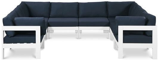 Meridian Furniture - Nizuc Navy Water Resistant Fabric Outdoor Patio Modular Sectional - 8Pc - 375Navy-Sec8B veiw 1