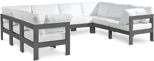 Meridian Furniture - Nizuc White Water Resistant Fabric Outdoor Patio Modular Sectional - 8Pc - 376White-Sec8B veiw 1