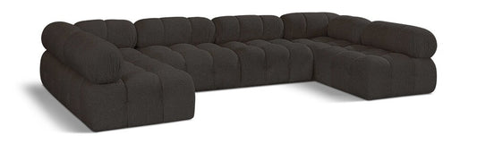 Meridian Furniture - Ames Brown Boucle Fabric Modular Sectional - 6Pc - 611Brown-Sec6B veiw 1