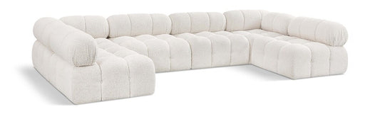 Meridian Furniture - Ames Cream Boucle Fabric Modular Sectional - 6Pc - 611Cream-Sec6B veiw 1