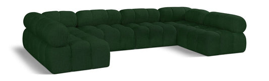 Meridian Furniture - Ames Green Boucle Fabric Modular Sectional - 6Pc - 611Green-Sec6B veiw 1
