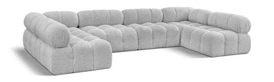 Meridian Furniture - Ames Grey Boucle Fabric Modular Sectional - 6Pc - 611Grey-Sec6B veiw 1