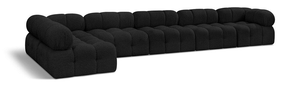 Meridian Furniture - Ames Black Boucle Fabric Modular Sectional - 6Pc - 611Black-Sec6E veiw 1