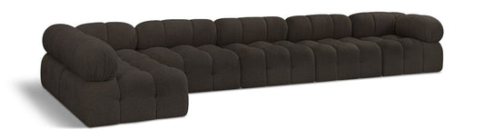 Meridian Furniture - Ames Brown Boucle Fabric Modular Sectional - 6Pc - 611Brown-Sec6E veiw 1