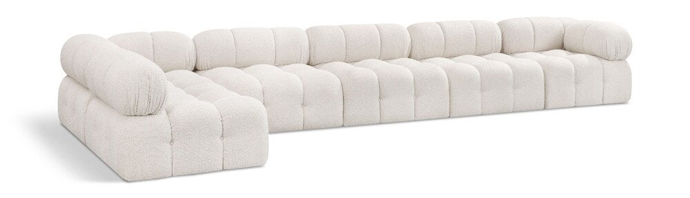 Meridian Furniture - Ames Cream Boucle Fabric Modular Sectional - 6Pc - 611Cream-Sec6E veiw 1