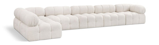 Meridian Furniture - Ames Cream Boucle Fabric Modular Sectional - 6Pc - 611Cream-Sec6E veiw 1