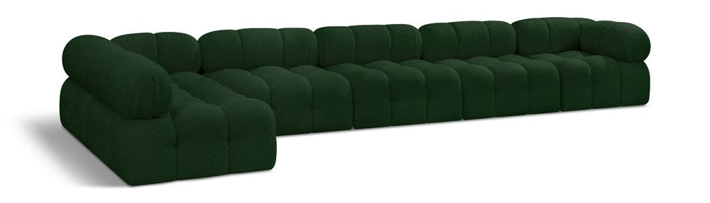 Meridian Furniture - Ames Green Boucle Fabric Modular Sectional - 6Pc - 611Green-Sec6E veiw 1