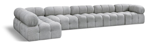 Meridian Furniture - Ames Grey Boucle Fabric Modular Sectional - 6Pc - 611Grey-Sec6E veiw 1