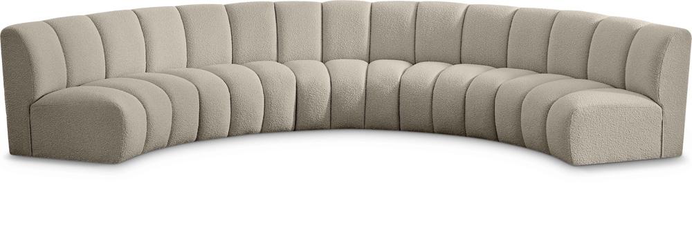 Meridian Furniture - Infinity Brown Boucle Fabric 5pc. Modular Sectional - 643Taupe-5PC veiw 1