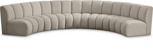 Meridian Furniture - Infinity Brown Boucle Fabric 5pc. Modular Sectional - 643Taupe-5PC veiw 1