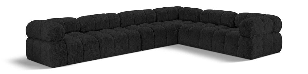 Meridian Furniture - Ames Black Boucle Fabric Modular Sectional - 6Pc - 611Black-Sec6F veiw 1