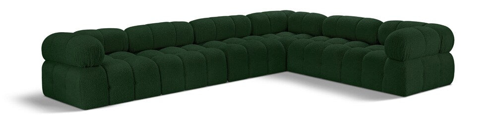 Meridian Furniture - Ames Green Boucle Fabric Modular Sectional - 6Pc - 611Green-Sec6F veiw 1