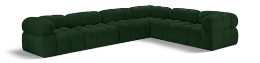 Meridian Furniture - Ames Green Boucle Fabric Modular Sectional - 6Pc - 611Green-Sec6F veiw 1