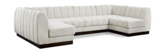 Meridian Furniture - Quinn Cream Chenille Fabric Modular Sectional - 6Pc - 124Cream-Sec6A veiw 1