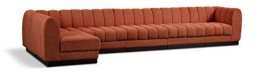 Meridian Furniture - Quinn Cognac Chenille Fabric Modular Sectional - 6Pc - 124Cognac-Sec6B veiw 1