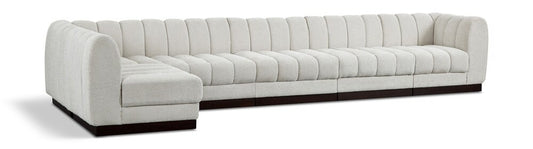 Meridian Furniture - Quinn Cream Chenille Fabric Modular Sectional - 6Pc - 124Cream-Sec6B veiw 1