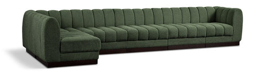 Meridian Furniture - Quinn Green Chenille Fabric Modular Sectional - 6Pc - 124Green-Sec6B veiw 1